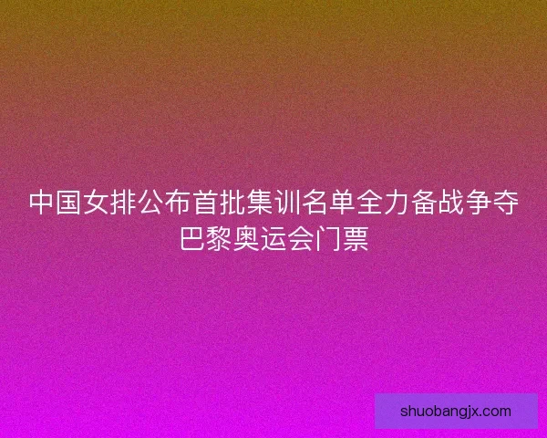 中国女排公布首批集训名单全力备战争夺巴黎奥运会门票 中国女排公布首批集训名单全力备战争夺巴黎奥运会门票